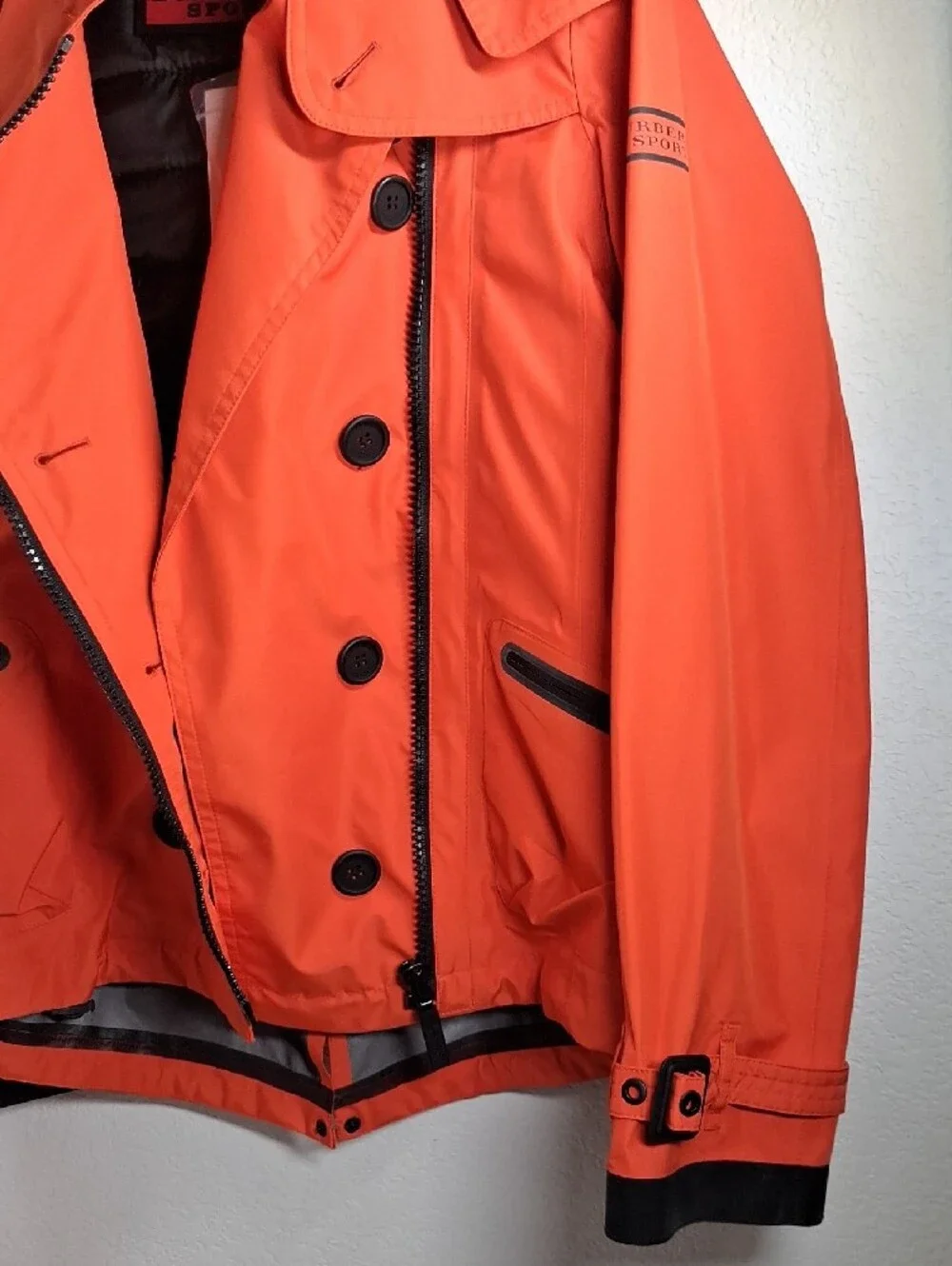 Burberry Sport Orange Double-Breasted Trench Jacket - Picture 4 of 16